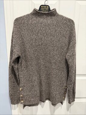 Ricki's Brown Mock Neck Button-Side Knit Sweater